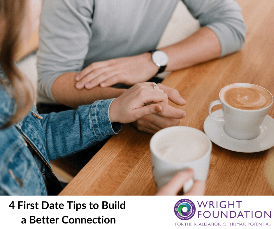 A man and woman hold hands while drinking coffee. Heading out on an exciting date? Here are our best first date tips. 