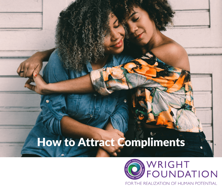 Two women embrace, honoring each other's value while learning how to attract compliments. 
